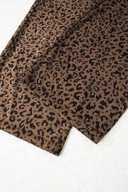 Leopard Print Elastic High Waist Corduroy Pants option 10