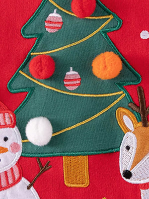 clothing set in Red with novelty print and applique