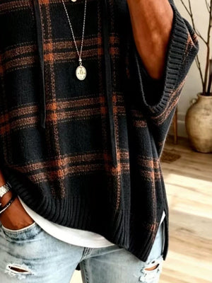 pullover sweater in Sky Blue with hooded and elbow sleeve
