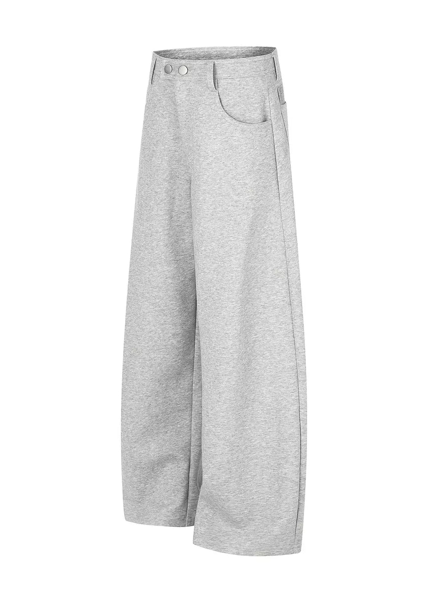 52% Cotton, 48% Polyester Care instructions: Machine wash cold wide-leg pants in Light Gray with loose silhouette