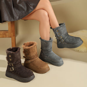 boots in dark brown featuring round toe and regular fit