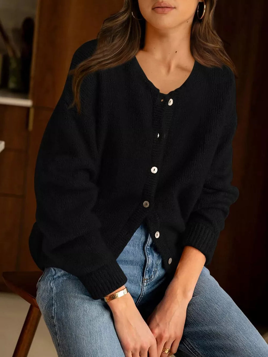 taupe cardigan with stretch and long sleeve