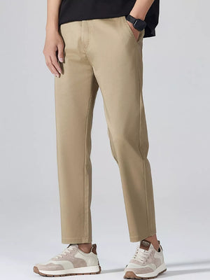 Khaki Men's Straight Leg Dress Pants