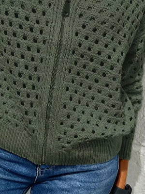 Apricot relaxed cardigan with crew neck