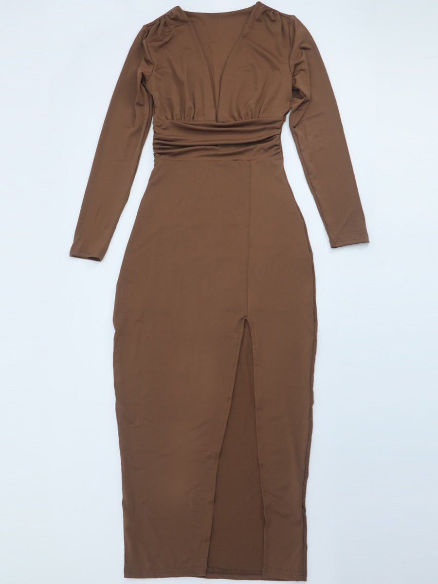 Burgundy bodycon dress