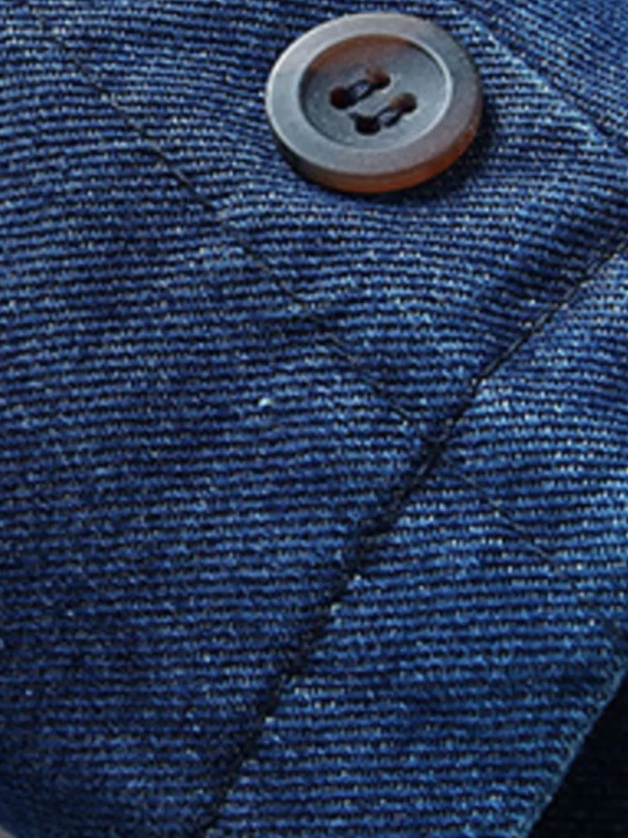 Men's Plus Size Button Up Denim Blazer option 7
