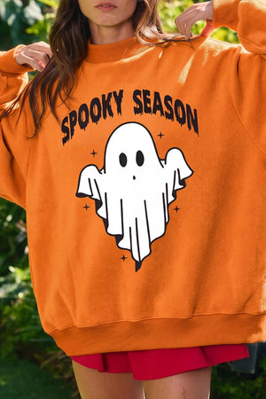 Orange sweatshirt featuring oversized and graphic-print