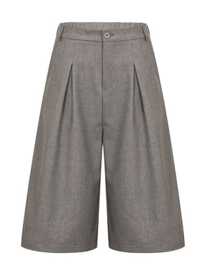 capri pants in charcoal featuring high-waisted and wide-leg fit