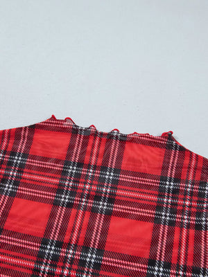 blouse featuring plaid in Deep Rose with 100% polyester Care instructions: Machine wash cold texture
