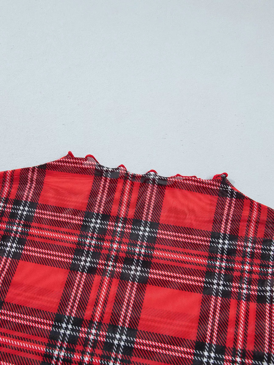 blouse featuring plaid in Deep Rose with 100% polyester Care instructions: Machine wash cold texture