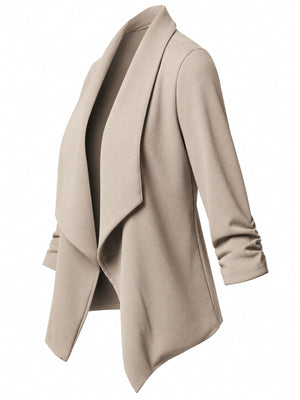 Peach Pink blazer with plus-size and 3/4 sleeve