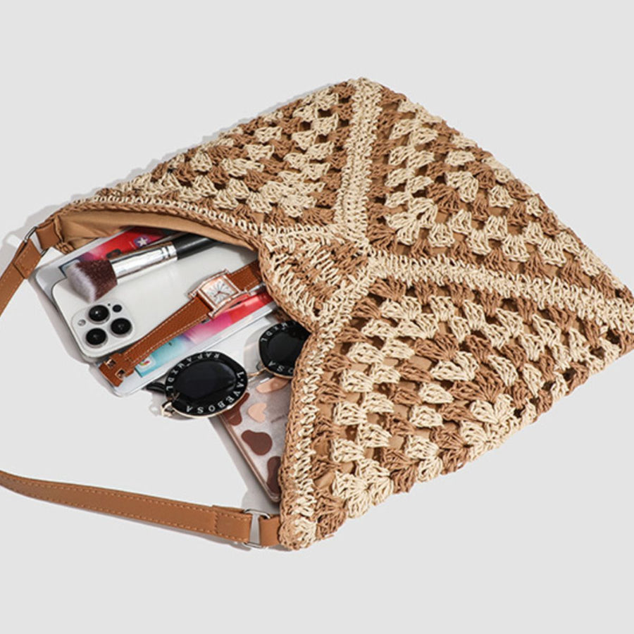 shoulder bag featuring geometric in Light Brown with Polyester Imported Size &amp texture