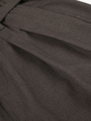 Men's High-Waisted Wide-Leg Capris in Black with belted