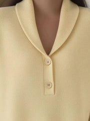 Black Button Detail Long Sleeve Sweater