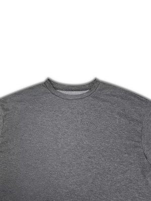 Dark gray crew neck t-shirt, casual basic style lounge top