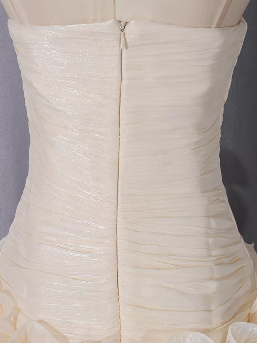 Strapless Ruffle Ruched Mini Dress option 9