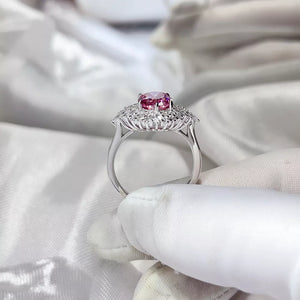 Fuchsia Pink, 2 Carat 925 Ring in Fuchsia Pink