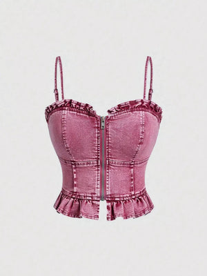 Y2K camisole in Pink with sweetheart