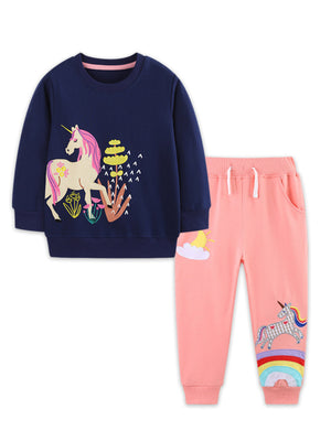 navy blue sweatshirt and joggers set with hip-length, full-length and pullover, drawstring, elastic