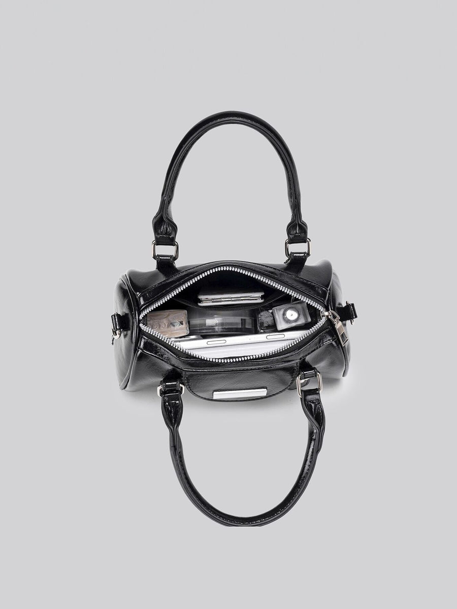 black with crossbody bag with top handle 7