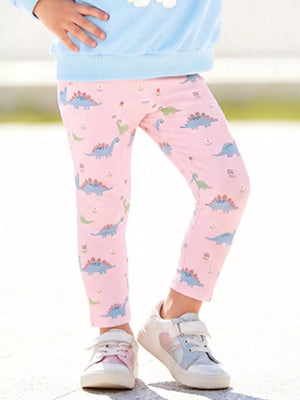 Multicolor with Children's Dinosaur Applique Sweatshirt & Leggings Set