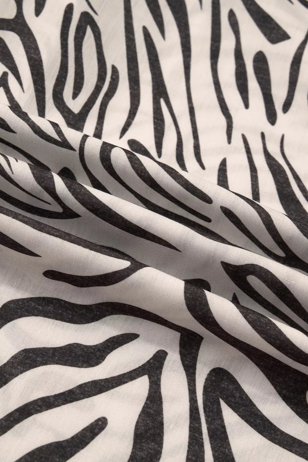 Multicolour Western Print Zebra Pattern Elastic Waist Pants in Mocha