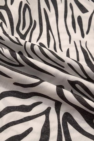 Multicolour Western Print Zebra Pattern Elastic Waist Pants in Mocha