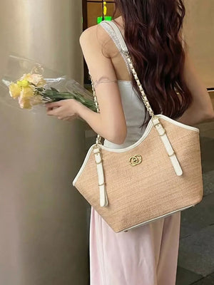 Contrast Trim Adjustable Strap Shoulder Bag option 5