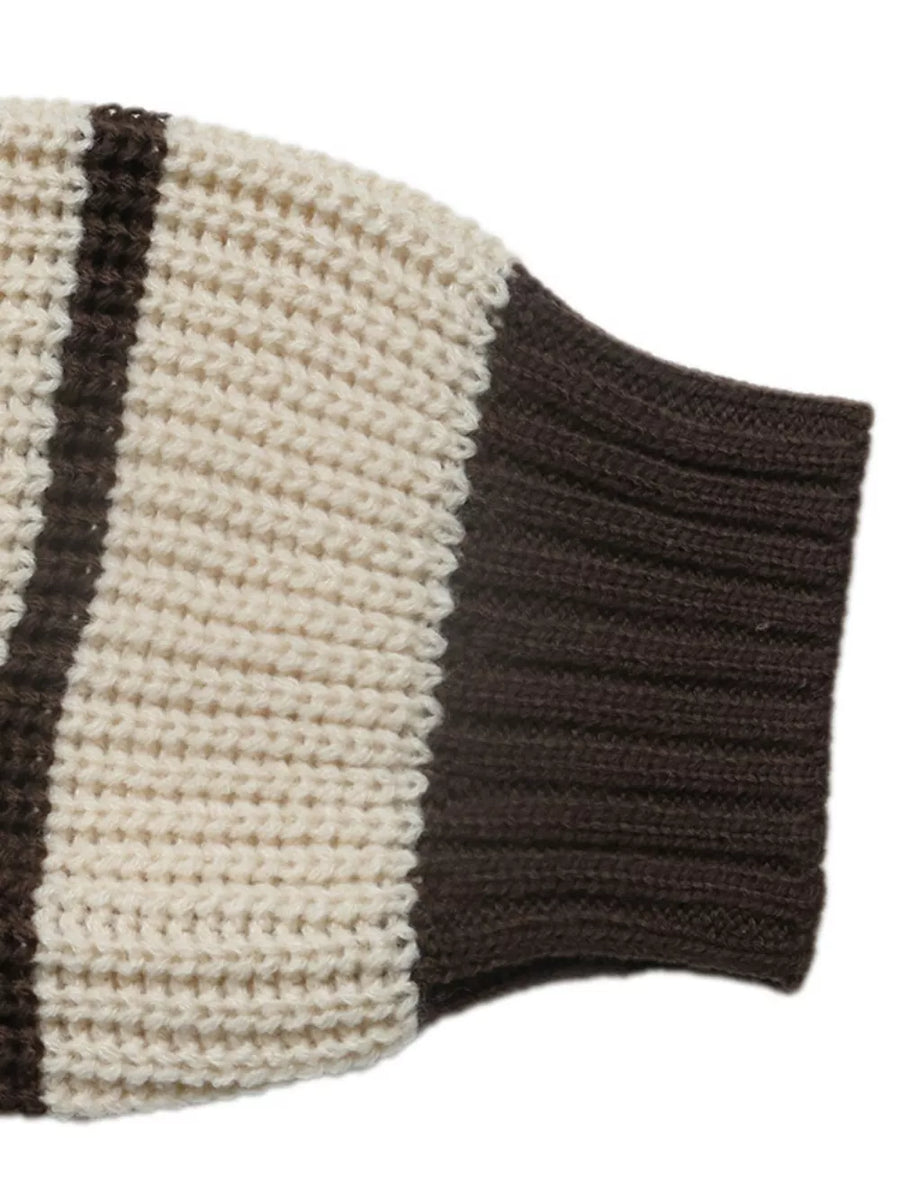 Striped Knit Polo Sweater option 8