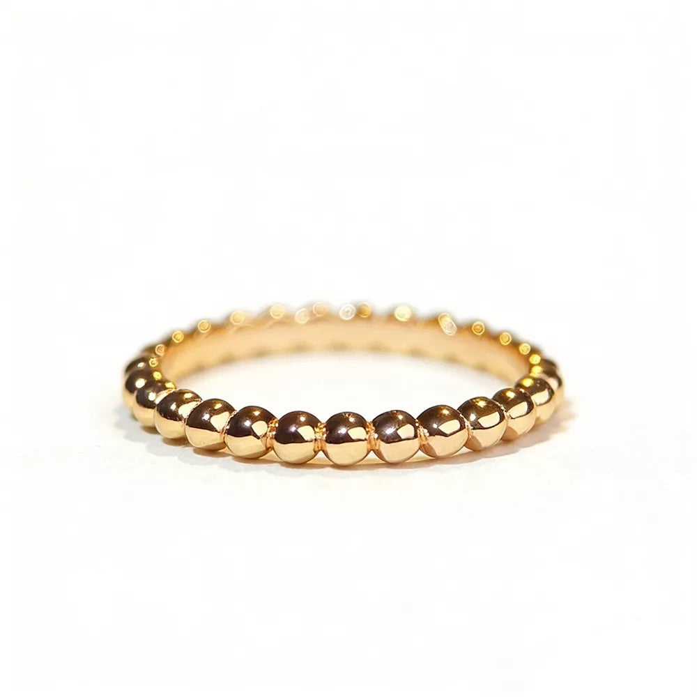 18k Gold-plated 925 Sterling Silver Bead Ring in Gold