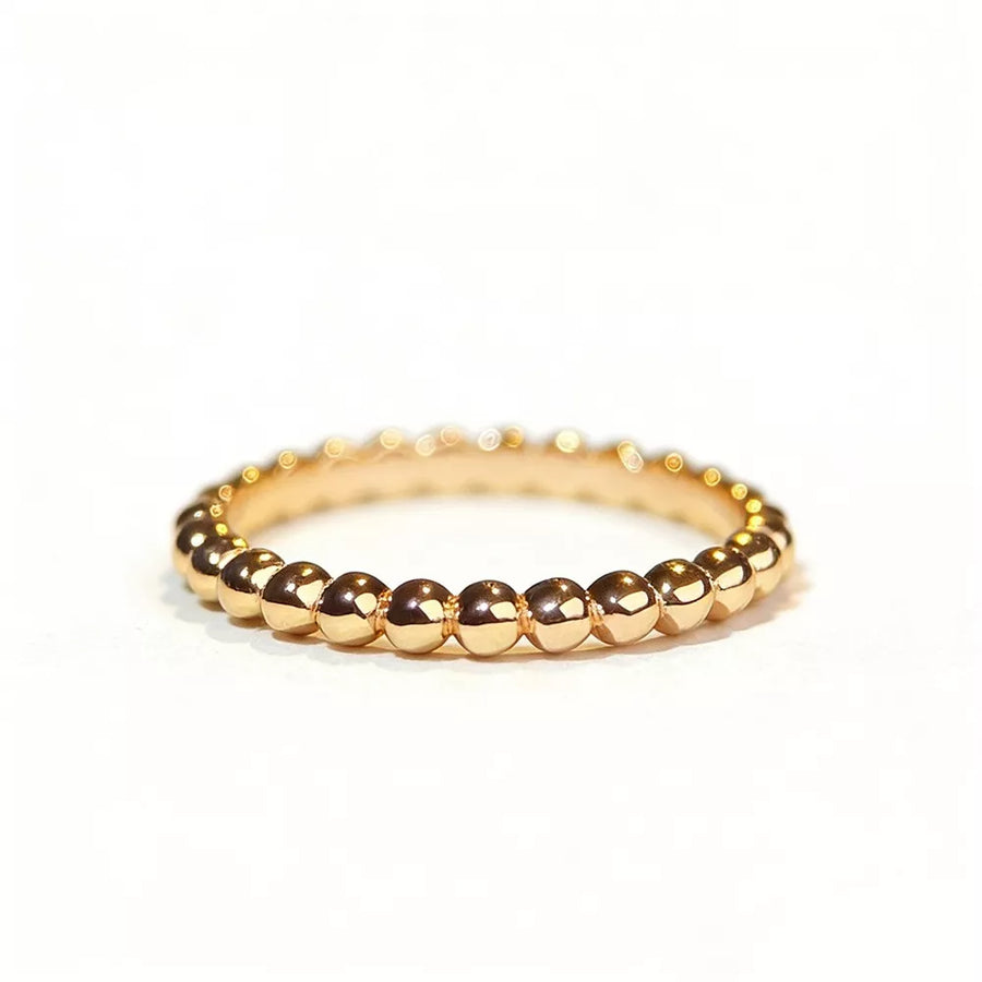 18k Gold-plated 925 Sterling Silver Bead Ring in Gold