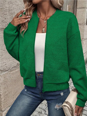 cream regular bomber jacket with collared