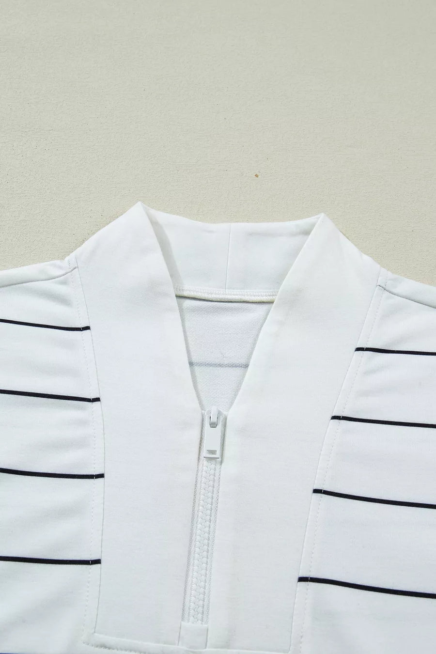 Stripe Color Block Zip V Neck Sleeveless Top option 10