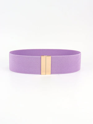Lavender elastic belt with gold clasp