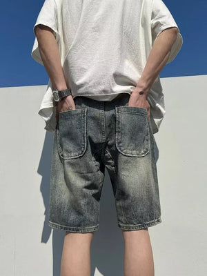 Light with Men's Full Size Distressed Denim Shorts