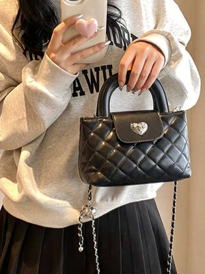 Quilted Heart Lock Crossbody Bag option 6