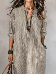 bohemian maxi dress in Blue with v-neck