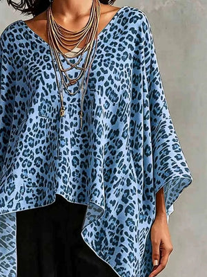 Full Size Leopard Print Asymmetrical Hem Top in Yellow