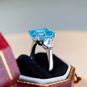 925 sterling silver, Zircon Care instructions: Avoid wearing during exercise, as ring in Pastel Blue with classic silhouette