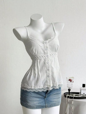 White with Lace Trim Cami