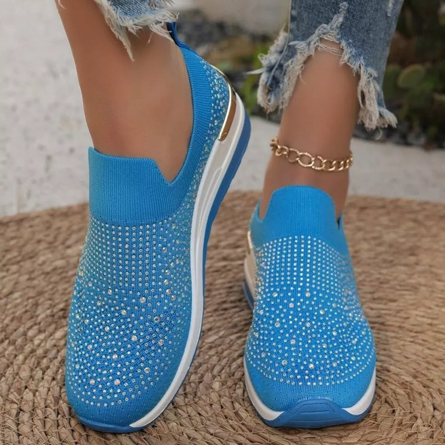 sneakers featuring rhinestone-embellished in Orange with Polyester, Rubber, Rhinestone Imported Size &amp texture