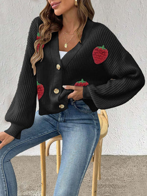 White relaxed cardigan with v-neck
