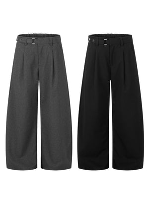 charcoal wide-leg pants