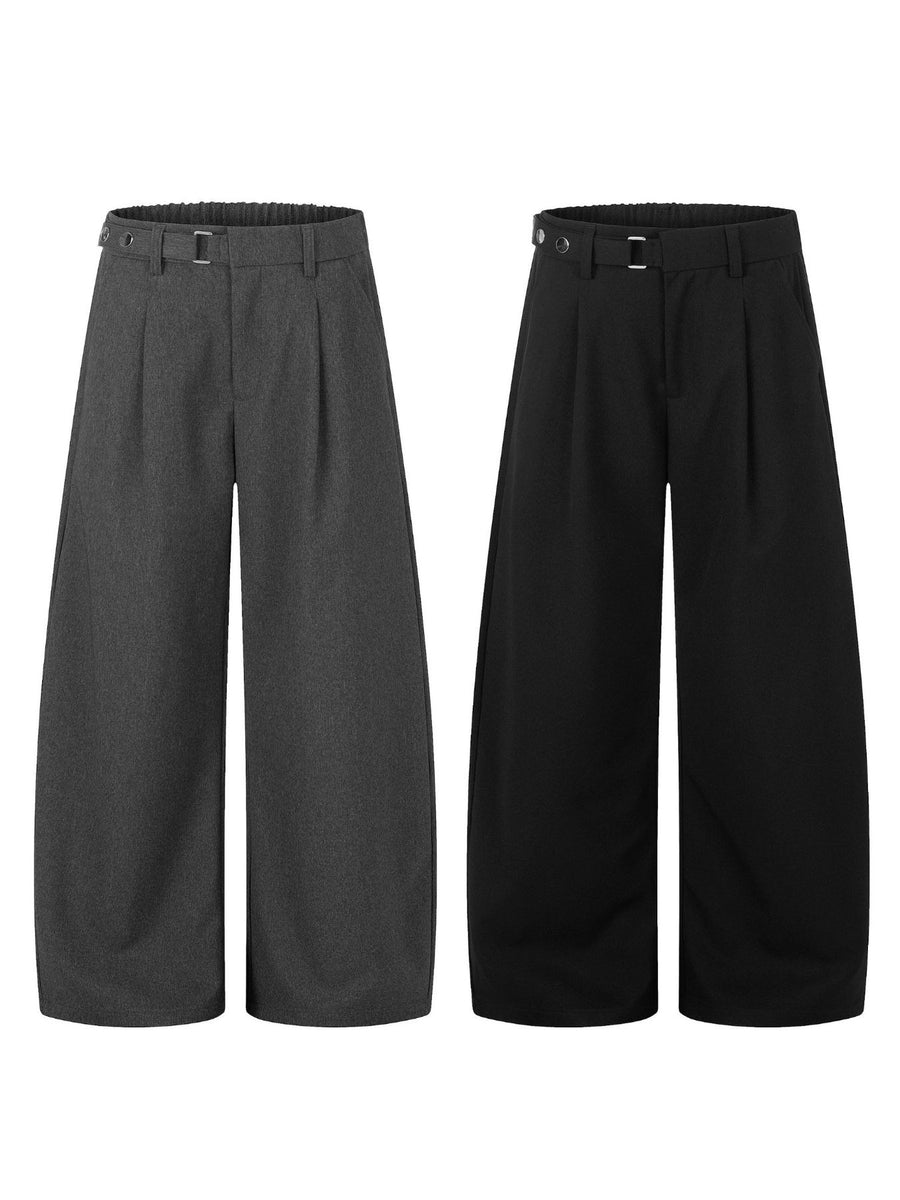 charcoal wide-leg pants
