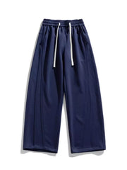 Men's Plus Size Loose Fit Wide Leg Casual Pants in Khaki Color