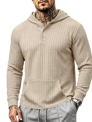 pullover hoodie featuring striped in Light Gray with 95%cotton, 5%spandex Care instructions: Machine wash cold texture
