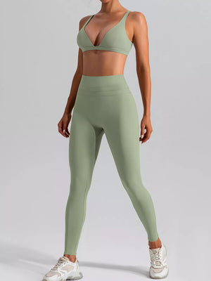 active set in sage green featuring buttery-soft and fitted fit
