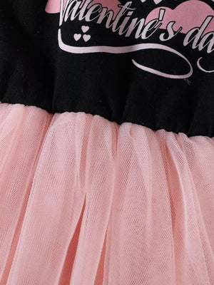 Pink with Children's Frill Cardigan And Tulle Dress Set in Pink