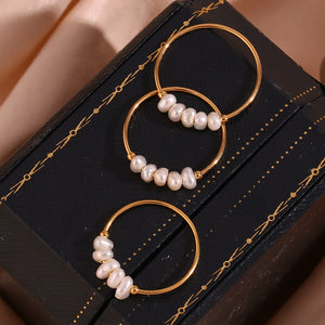 18K Gold-Plated Baroque Pearl Ring in Gold