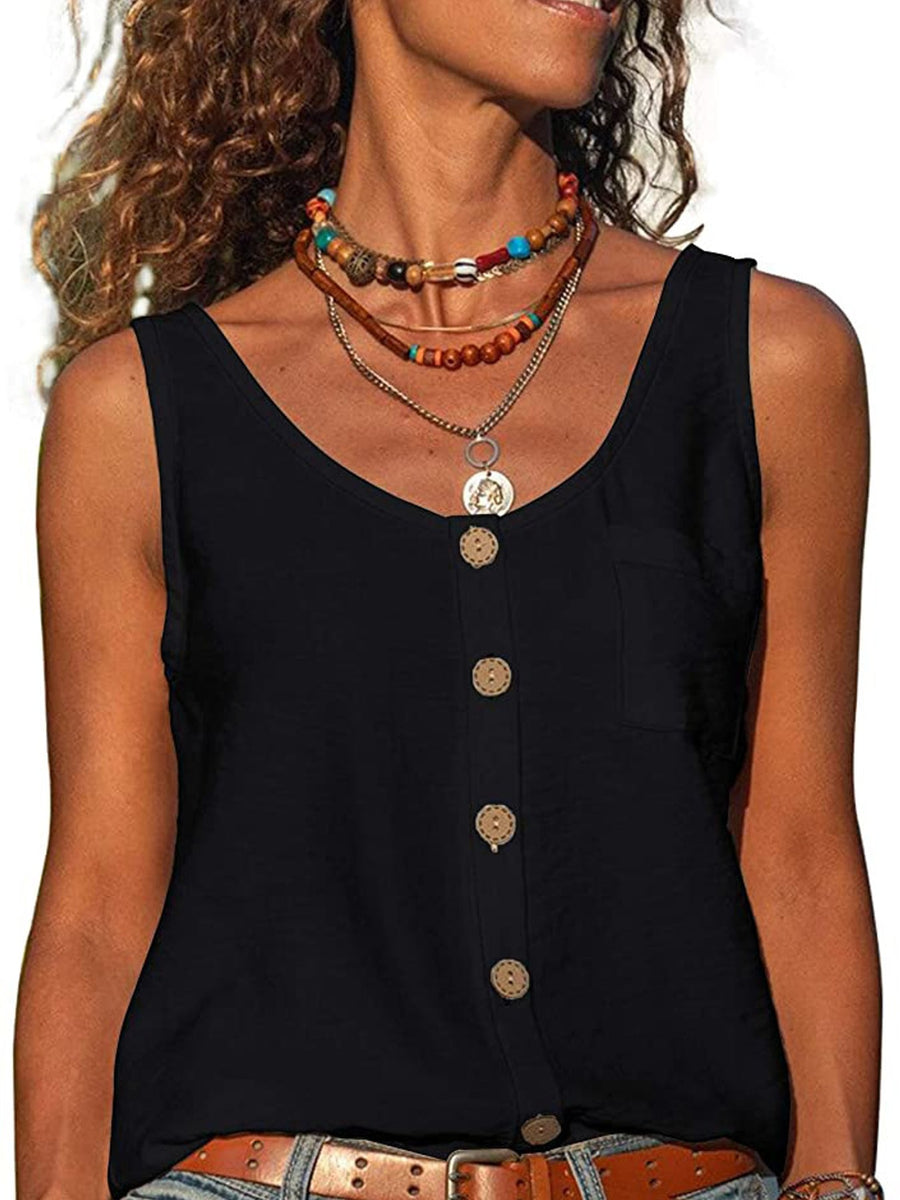 classic tank top in Blue with round neck